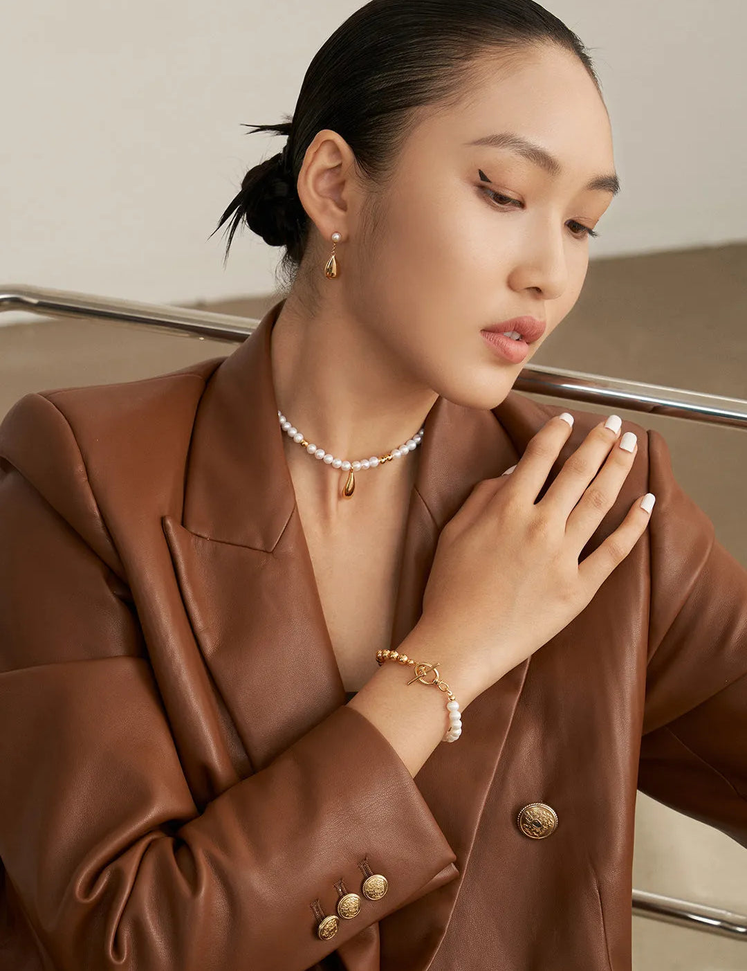 Gold Bean Pearl Bracelet - Gembea Jewelry