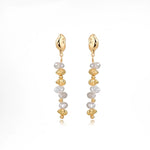 Gold Bean Pearl Long Earrings gembea jewelry