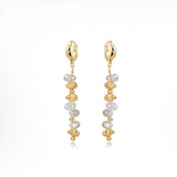 Gold Bean Pearl Long Earrings gembea jewelry