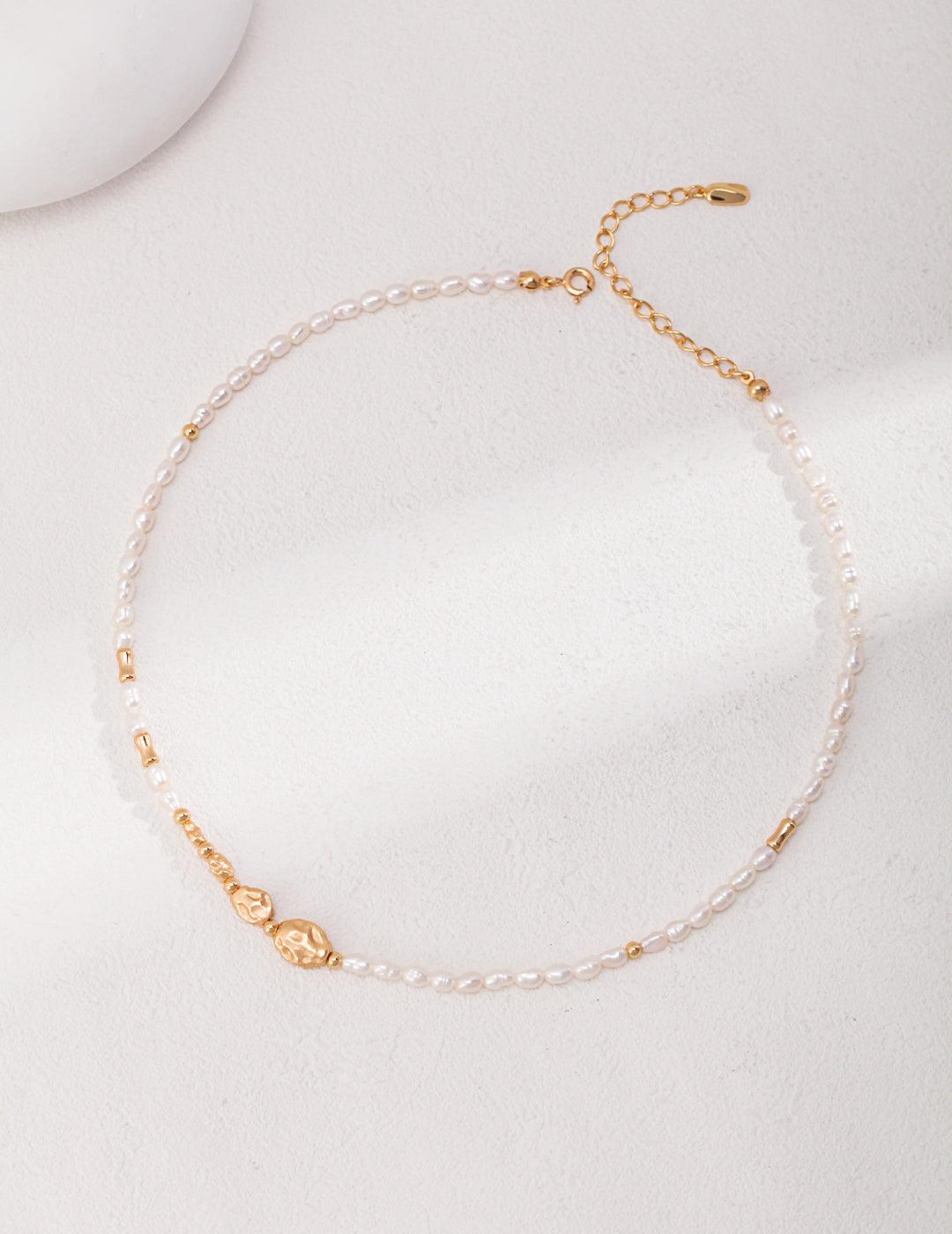 Natural Texture Chain Freshwater Pearl Necklaces - Gembea Jewelry