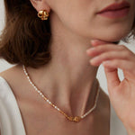 Natural Texture Chain Freshwater Pearl Necklaces - Gembea Jewelry