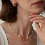Natural Texture Chain Freshwater Pearl Necklaces - Gembea Jewelry
