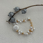 Round Baroque Gold Bean Pearl Bracelet - Gembea Jewelry