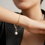 Asymmetrical Chain and Baroque Pearl Bracelets - Gembea Jewelry