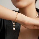 Asymmetrical Chain and Baroque Pearl Bracelets - Gembea Jewelry