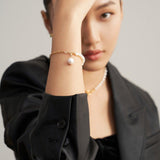 Asymmetrical Chain and Baroque Pearl Bracelets - Gembea Jewelry