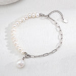 Asymmetrical Chain and Baroque Pearl Bracelets - Gembea Jewelry