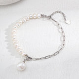 Asymmetrical Chain and Baroque Pearl Bracelets - Gembea Jewelry