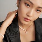 Asymmetrical Chain Baroque Pearl Necklaces - Gembea Jewelry