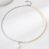 Asymmetrical Chain Baroque Pearl Necklaces - Gembea Jewelry