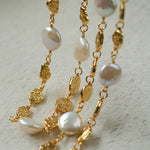 Gold Coin Baroque Pearl Necklace-Gembea Jewelry
