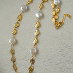Gold Coin Baroque Pearl Necklace-Gembea Jewelry