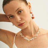 Gold Coin Pendant Baroque Pearl Necklace - Gembea Jewelry