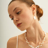 Gold Coin Pendant Baroque Pearl Necklace - Gembea Jewelry