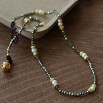 Gold Ore Pearl Beaded Necklace gembea jewelry