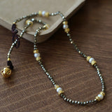 Gold Ore Pearl Beaded Necklace gembea jewelry