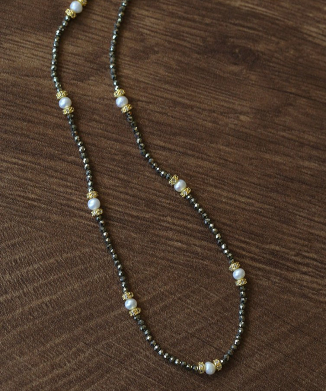 Gold Ore Pearl Beaded Necklace gembea jewelry
