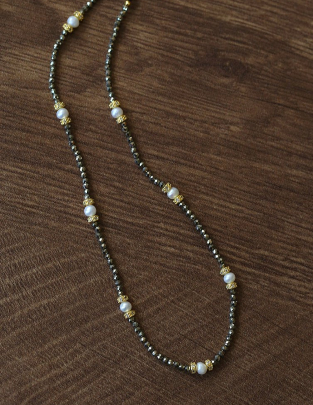 Gold Ore Pearl Beaded Necklace gembea jewelry