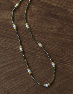 Gold Ore Pearl Beaded Necklace gembea jewelry