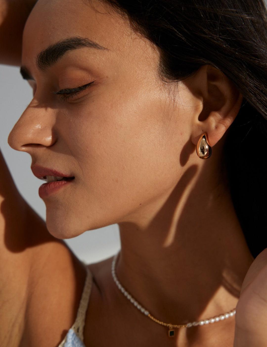 Sterling Silver Drop Stud Earrings Gembea - Gembea Jewelry