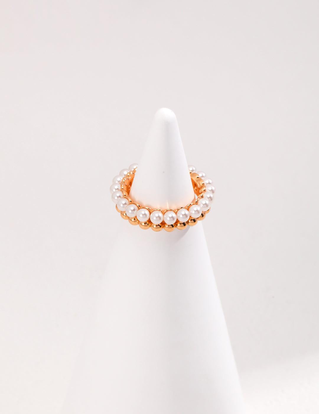Half Shell Pearl Half Sterling Silver Ring - Gembea Jewelry