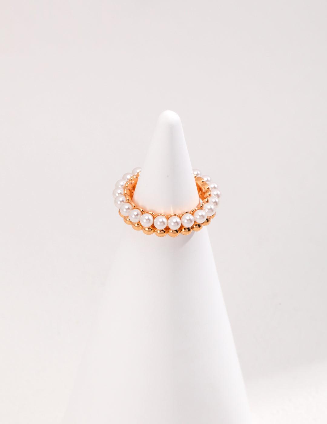 Half Shell Pearl Half Sterling Silver Ring - Gembea Jewelry