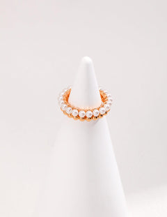 Half Shell Pearl Half Sterling Silver Ring - Gembea Jewelry