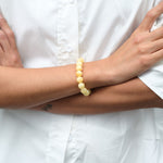 Golden Acorn Yellow Jade Beaded Bracelet gembea jewelry