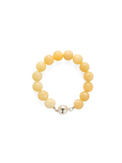 Golden Acorn Yellow Jade Beaded Bracelet gembea jewelry