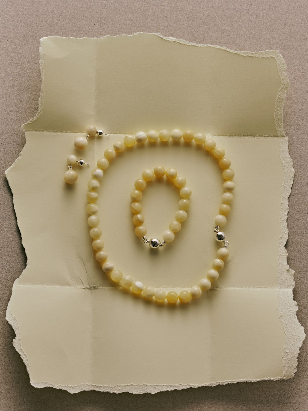 Golden Acorn Yellow Jade Beaded Bracelet gembea jewelry