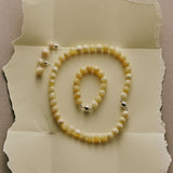 Golden Acorn Yellow Jade Beaded Bracelet gembea jewelry