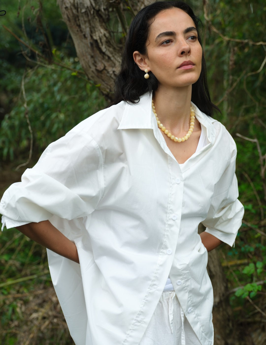 Golden Acorn Yellow Jade Beaded Necklace gembea jewelry