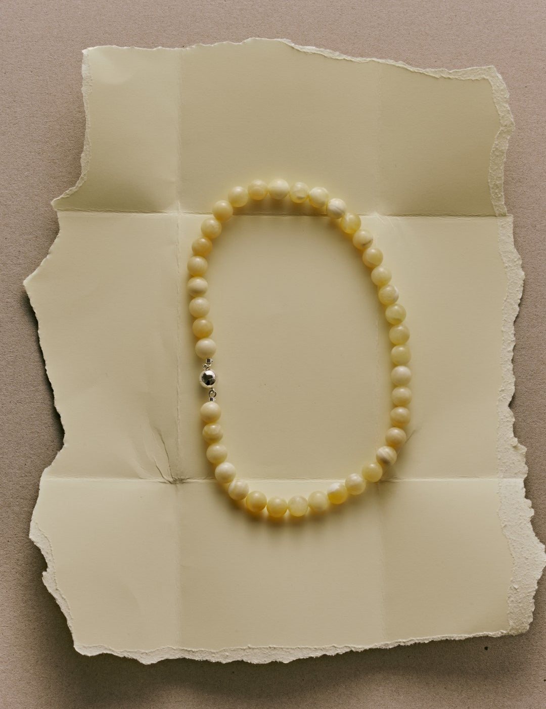 Golden Acorn Yellow Jade Beaded Necklace gembea jewelry
