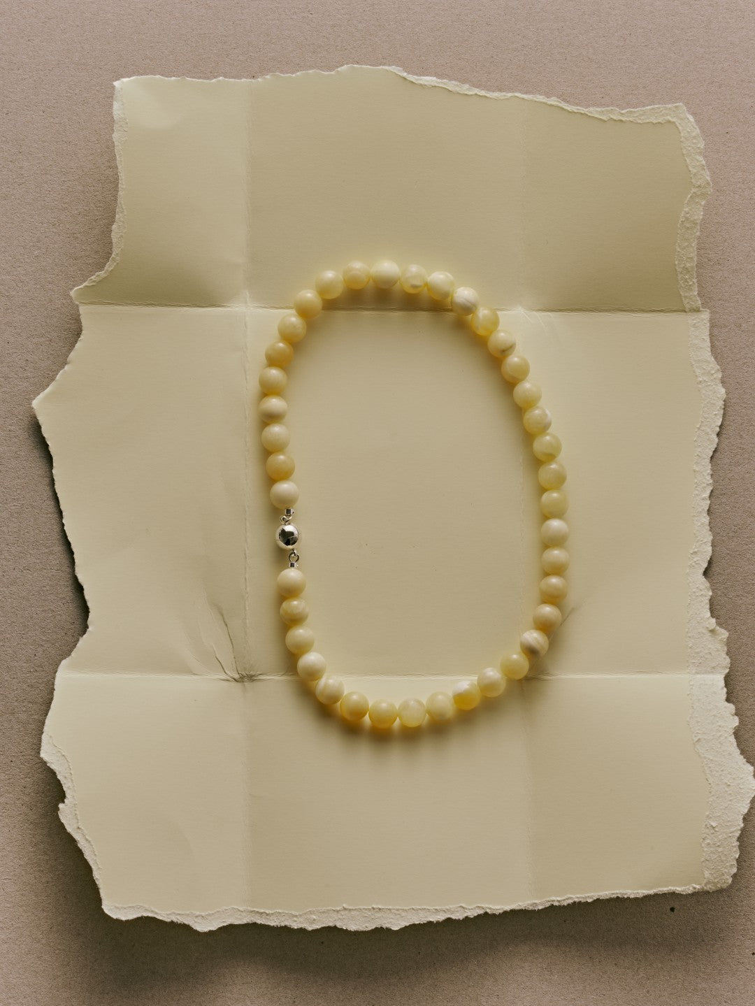 Golden Acorn Yellow Jade Beaded Necklace gembea jewelry