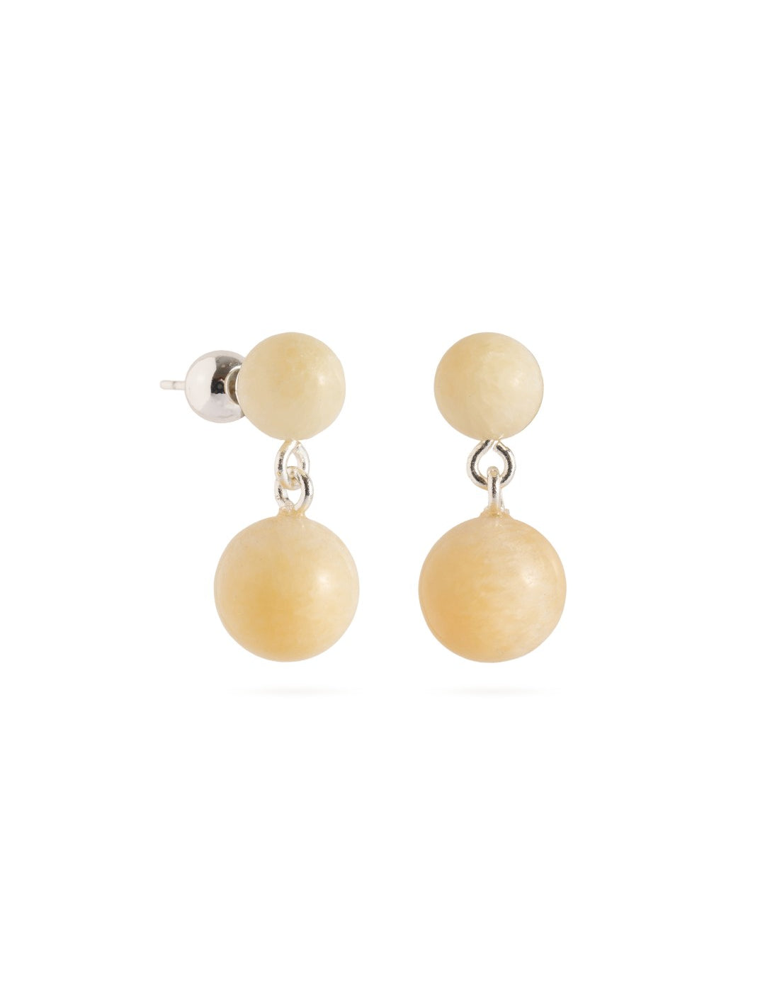 Golden Acorn Yellow Jade Drop Earrings gembea jewelry