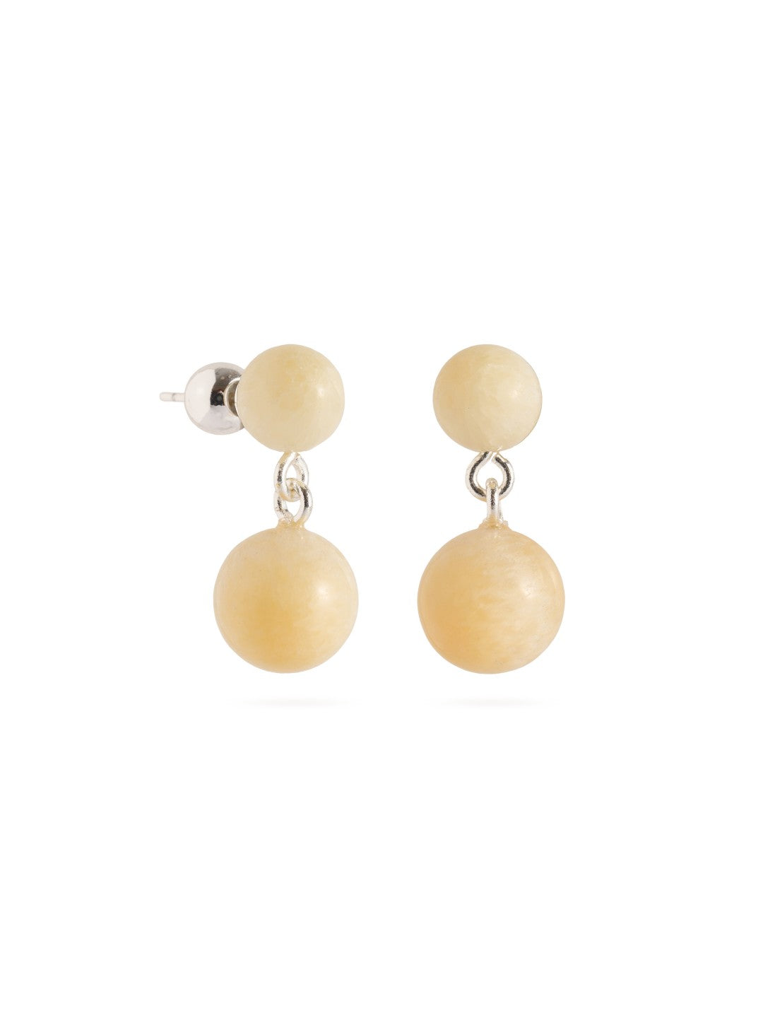 Golden Acorn Yellow Jade Drop Earrings gembea jewelry
