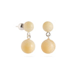 Golden Acorn Yellow Jade Drop Earrings gembea jewelry