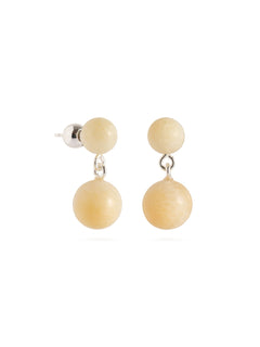 Golden Acorn Yellow Jade Drop Earrings gembea jewelry