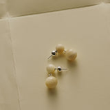 Golden Acorn Yellow Jade Drop Earrings gembea jewelry