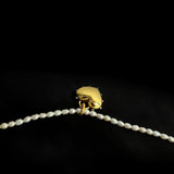 Golden Heart Pendant Pearl Beaded Necklace GEMBEA JEWELRY