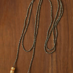 Golden Rotating Wheel Gold Ore Ruby Long Necklace gembea jewelry
