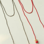 Golden Rotating Wheel Gold Ore Ruby Long Necklace gembea jewelry