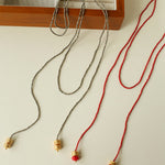 Golden Rotating Wheel Gold Ore Ruby Long Necklace gembea jewelry