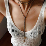 Golden Rotating Wheel Gold Ore Ruby Long Necklace gembea jewelry