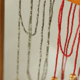Golden Rotating Wheel Gold Ore Ruby Long Necklace gembea jewelry
