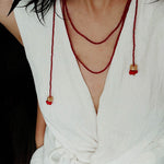 Golden Rotating Wheel Gold Ore Ruby Long Necklace gembea jewelry