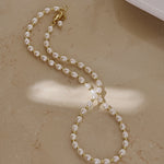 Golden Bean Pearl Beaded Necklace gembea jewelry