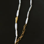 Golden Long Bar Baroque Pearl Necklace gembea jewelry