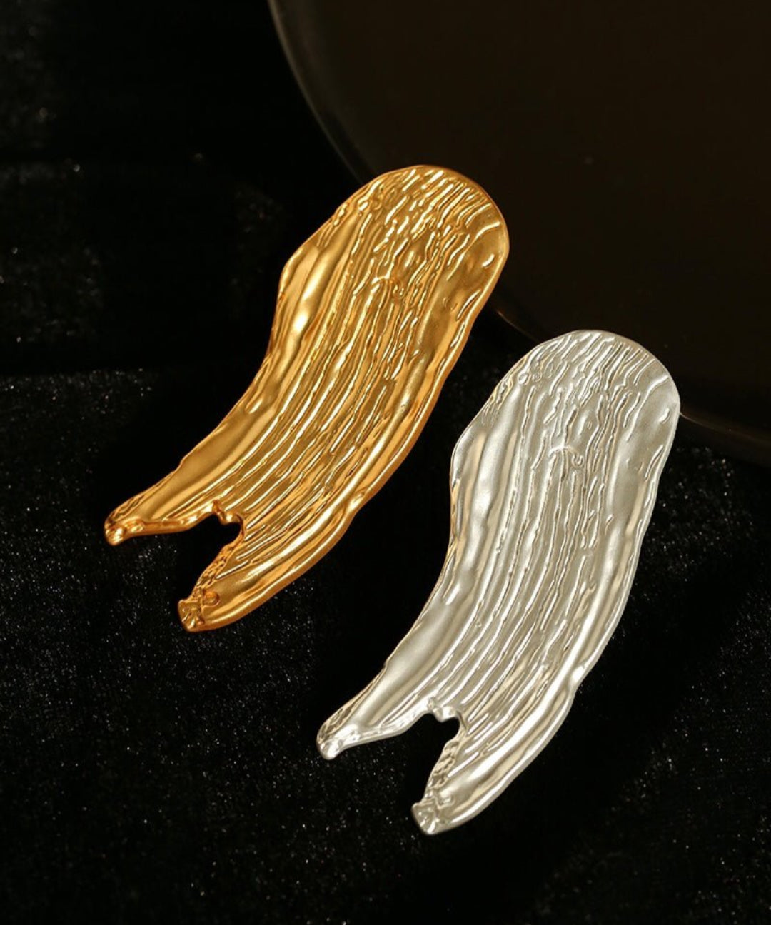 Golden Silver Oil Painting Artistic Brooch gembea jewelry