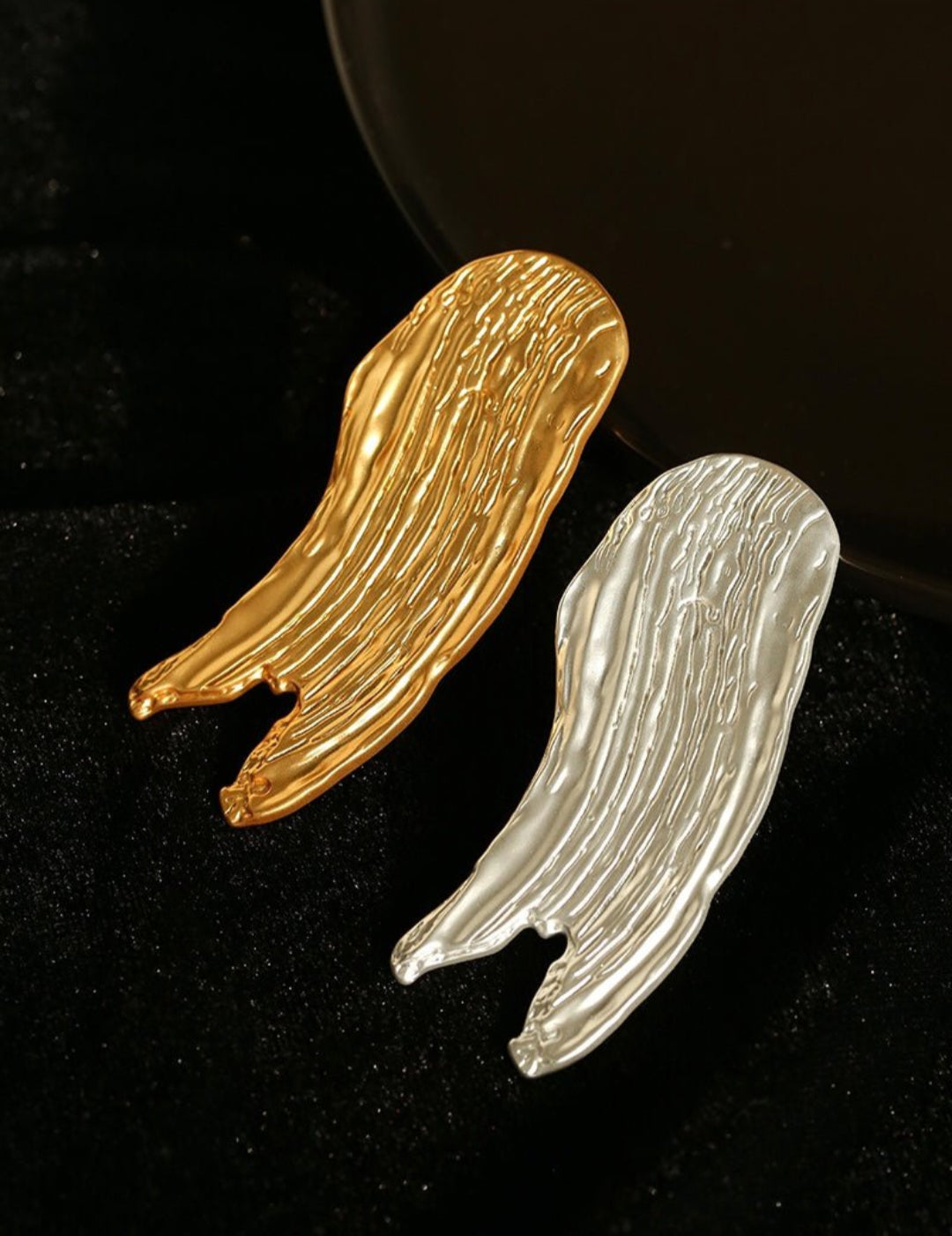 Golden Silver Oil Painting Artistic Brooch gembea jewelry